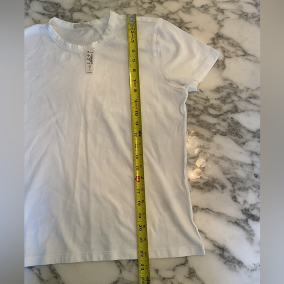 NWT Madewell Cotton Perfect Crewneck White TShirt make up washed off collar - Picture 6 of 15